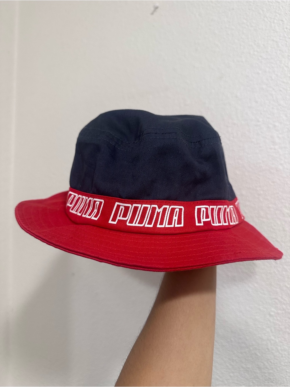 Puma Kids Black & Red Branded Bucket Hat